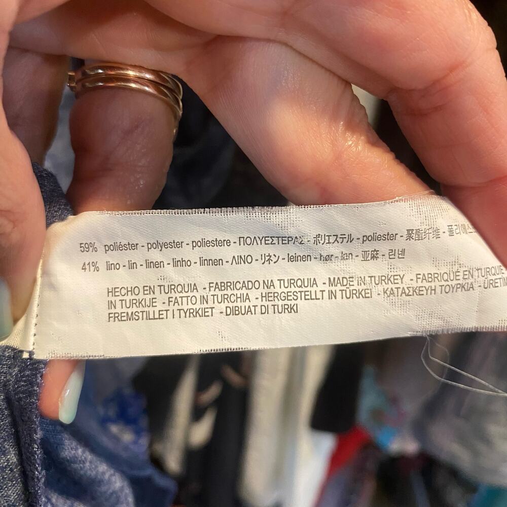 Zara Basic Chambray Off Shoulder Linen Blend Dres… - image 7